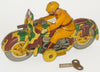 Vintage Made In Japan Soldier Riding A Motorcycle Wind Up Tin Toy
