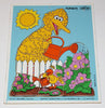 1973 Playskool Sesame Street Big Bird Watering His Garden Wood Puzzle