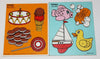 Vintage 1983 Playskool For My Bath & Favorite Dessert Wood Puzzle Pair
