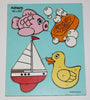 1983 Playskool For My Bath & Favorite Dessert Wood Puzzle Pair