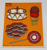 1983 Playskool For My Bath & Favorite Dessert Wood Puzzle Pair