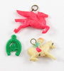 Cracker Jack Pegasus, Horseshoe, & Jockey On A Horse Prize Lot Of Three
