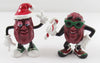 California Raisins Santa Claus & Candy Cane Christmas PVC Figures Pair